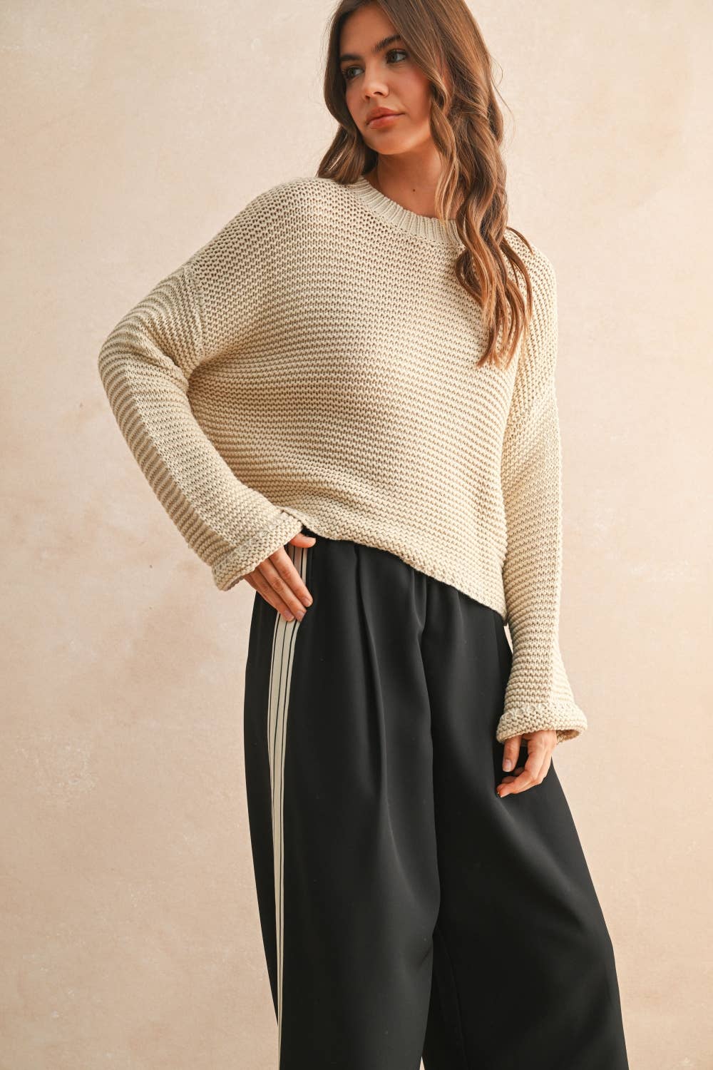 Scoop Neck Sweater - Cream