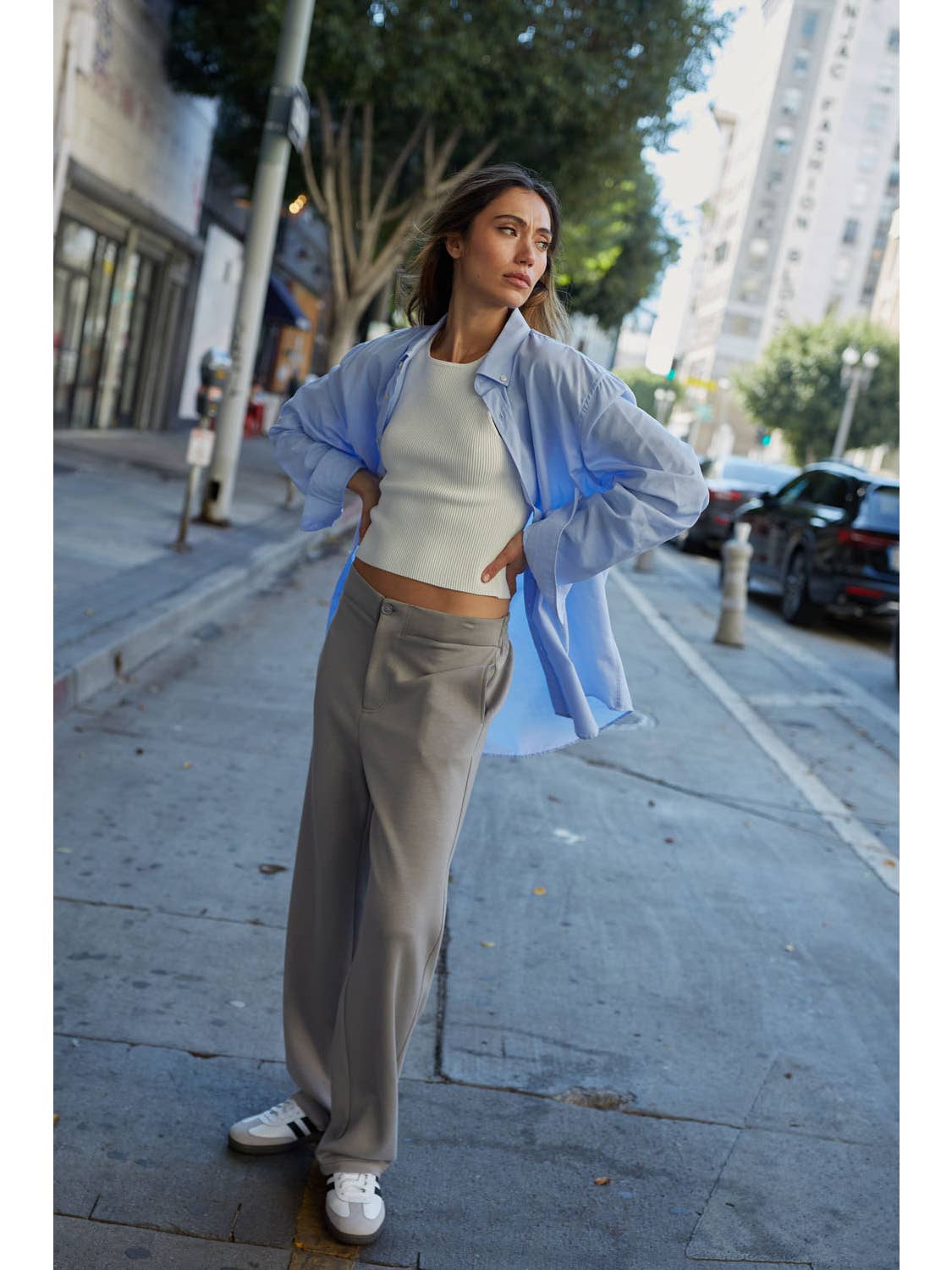 Scuba Knit Trouser - Lt Grey