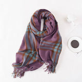 Plaid Fringe Shawl Scarf