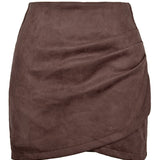 Draped Wrap Mini Skirt