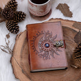Embossed Leather diary with Stone