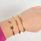 Gold Cuff Bracelet - Waterproof Bold Cuffs - Bangle Bracelet