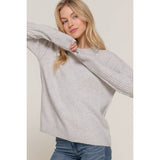 Long Sleeve Mock Neck Raised Seam Sweater