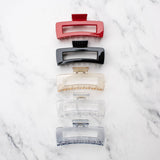Jumbo Size 5 Inch Solid Long Square  Hair Clip
