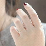 S925 Silver 14k Gold Plated Zirconia and Ball Beads Ring