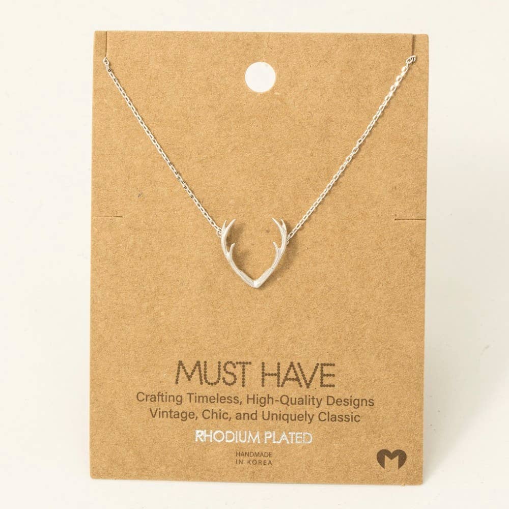 Delicate Antler Pendant Necklace