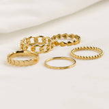 Dainty Gold Rings - Waterproof 18k Gold Stackable Rings