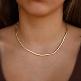 4mm Gold Herringbone Chain Necklace