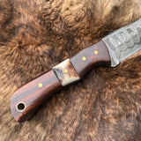 Introducing the Titan TK-060 Damascus Steel Skinner Knife with Rosewood & Stag Grip