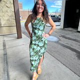 Petal Grove Maxi Dress- Green Multi