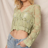 Flower Pattern Crochet Cardigan