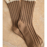 Dye Wash Crochet Trim Socks
