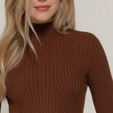 Long Sleeve High-Neck Fitted Sweater