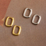 S925 Silver Geometric Round Earrings
