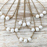 Triple Knot Pearl Necklace