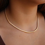 4mm Gold Herringbone Chain Necklace
