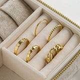 Dainty Gold Rings - Waterproof 18k Gold Stackable Rings