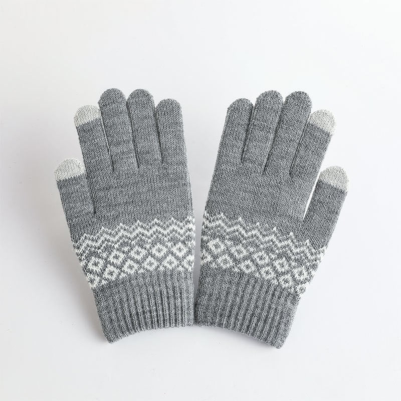 Pattern Knit Touchscreen Gloves
