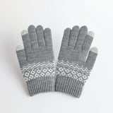 Pattern Knit Touchscreen Gloves