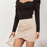 Draped Wrap Mini Skirt