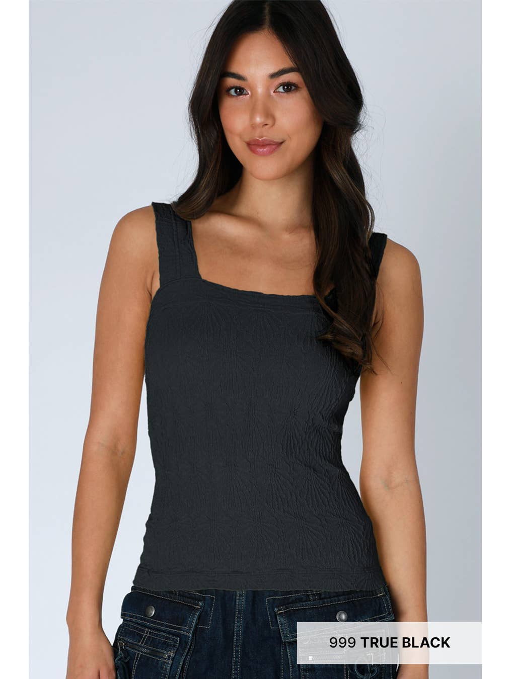 Textured Square Neck Top