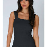 Textured Square Neck Top