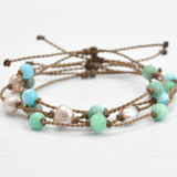 Round Petite Stone Bracelet - Amazonite
