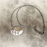 Silver Mountain Necklace - Waterproof Moon Necklace