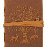 Tree with Deer Embossed Leather Journal