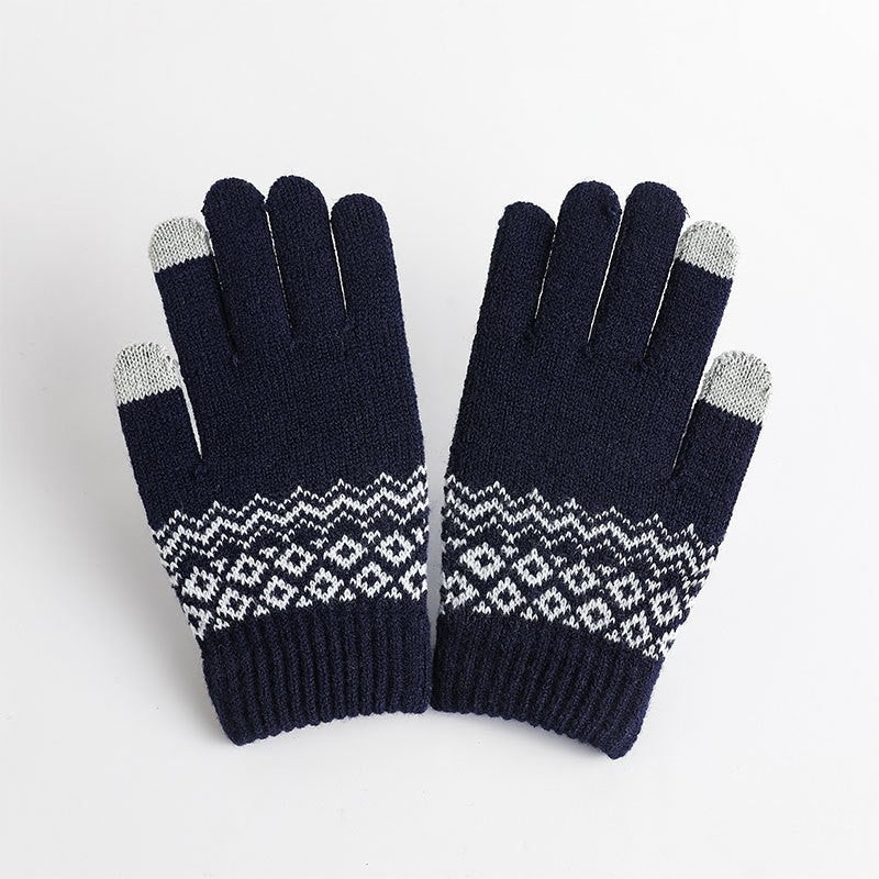 Pattern Knit Touchscreen Gloves