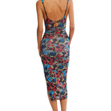 Long Live Printed Mesh Midi Dress - Black Combo