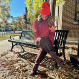 Coast Line Beanie -Electric Orange