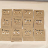 Dainty Gold Zodiac Stud Earrings