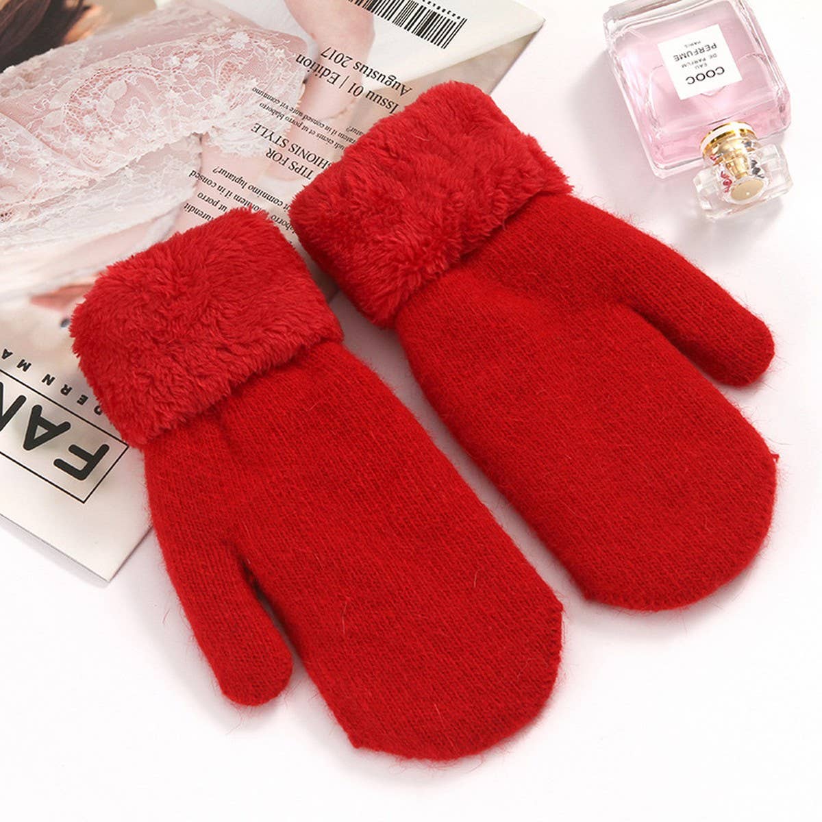 Plush Faux Fur Mittens