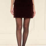Velvet Mini Skirt - Plum