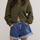 STYLISH LOOSE KNIT SINGLE-BREASTED CARDIGAN