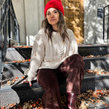 Coast Line Beanie - Bright Red