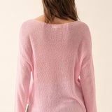 Lightweight Knit Loose-Fit Boatneck Sweater