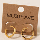 Gold Pave Huggie Hoops