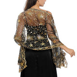 Stars & Moon Embroidered Shawl