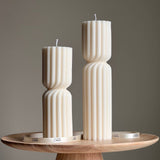 Ribbed Hourglass Pillar Candle - Big