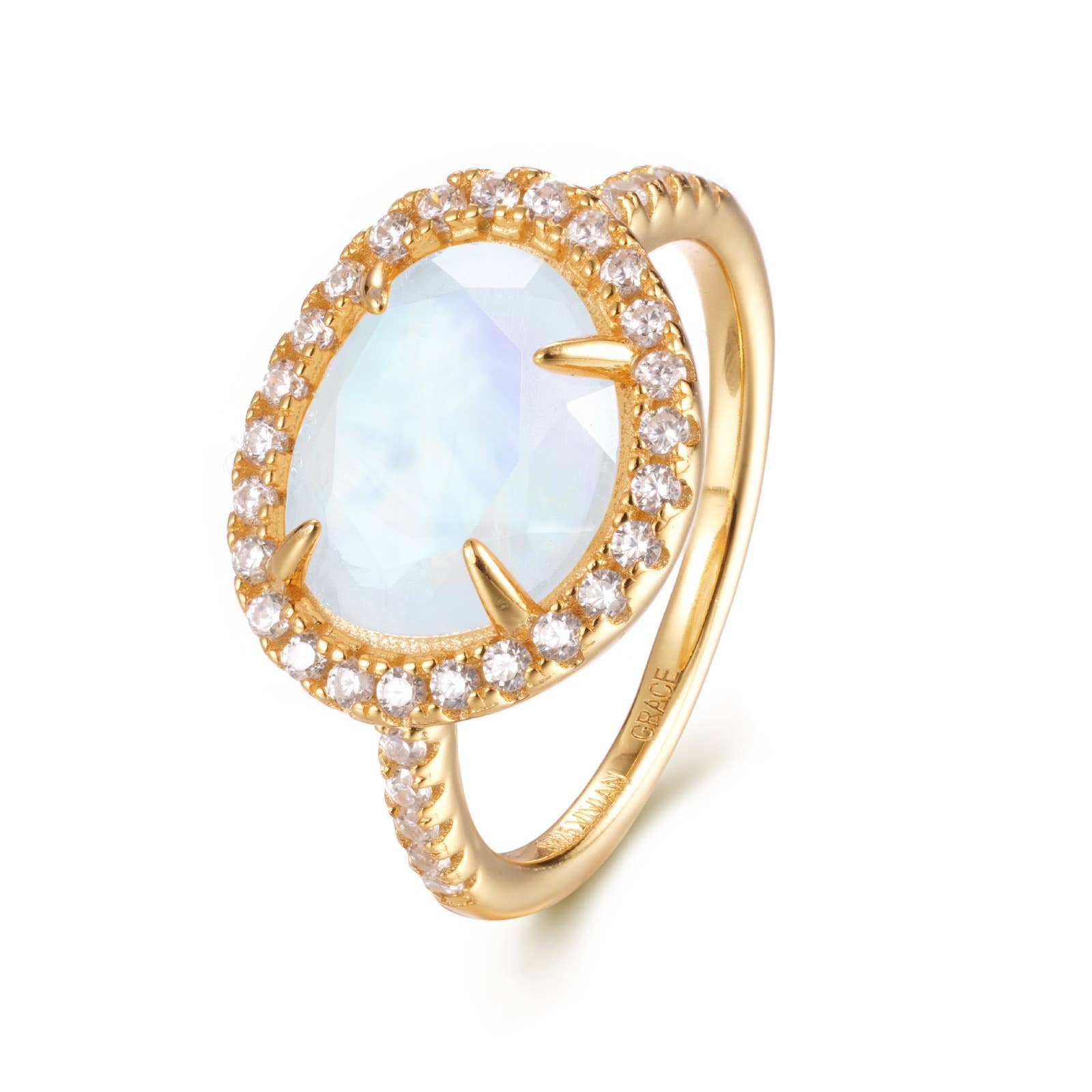 Skye Halo Moonstone Ring
