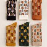 Vintage Flower Print Mid-Calf Socks