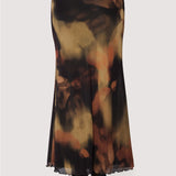 Luminous Shadow Mesh Maxi Skirt