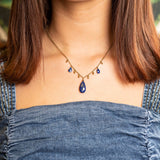 Lapis Bead Statement Necklace