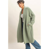 Longline Open Front Duster - Sage