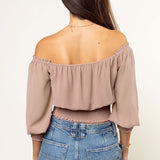 Chiffon Off-Shoulder Blouse