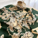 Floral Print Bandana Style Silk Scarf