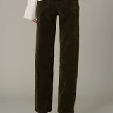 The Margot Straight Flocked Jean - Olive