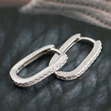 S925 Silver Hoop Zircon Earrings